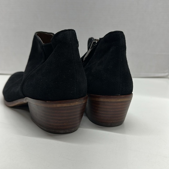 Sam Edelman Petty Suede Ankle Boots Booties Zip Up Ankle Shoes Black Size 8.5 - Picture 6 of 8